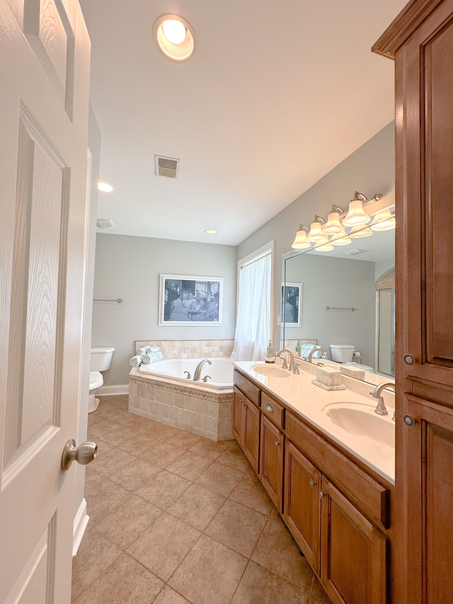 252 County House Hollow Road Cottontown, TN 37048 - Photo 42 of 50 a spacious bathroom with a granite countertop tub sink and mirror