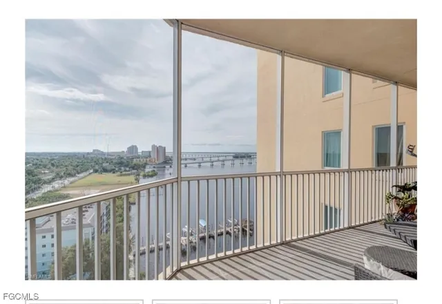 a view of city from a balcony