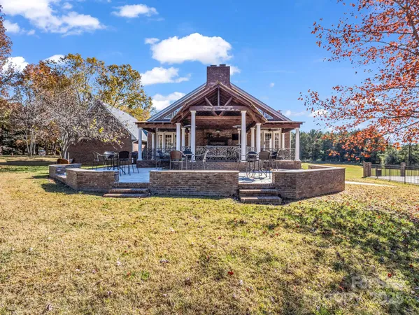 a view of a terrace with chairs