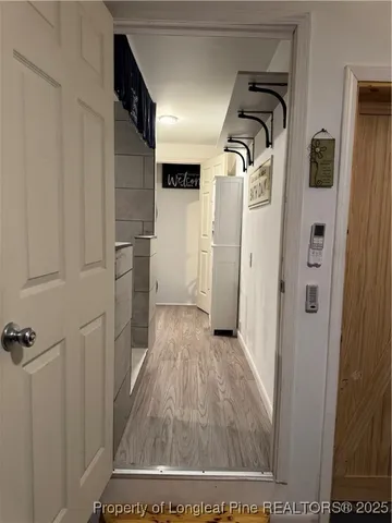 a bathroom with a sink and mirror