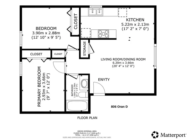 $875 | 806 Oran Circle, Unit D, Bryan, TX 77801