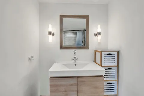 a view of wooden balcony