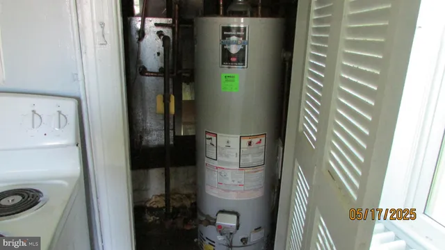 a room with a window and a table