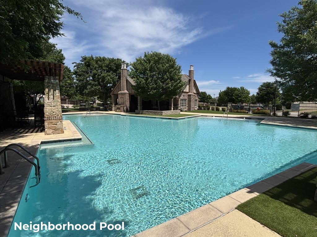 948 Holt Lane Allen, TX 75013 - Photo 37 of 40 Community pool and clubhouse with pergola and patio