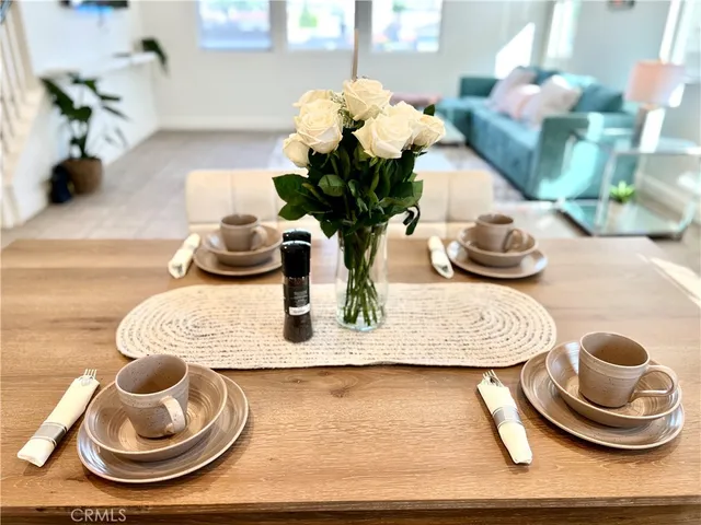 a close view of dining table