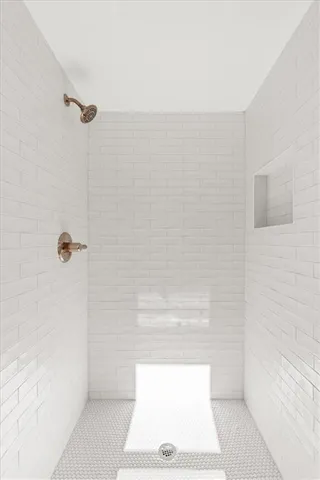 a bathroom with a shower