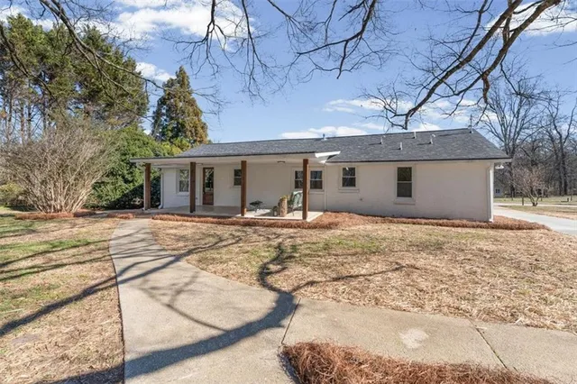 a view of a house with snow on the floor