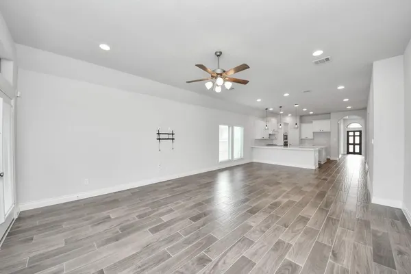 an empty room with a window