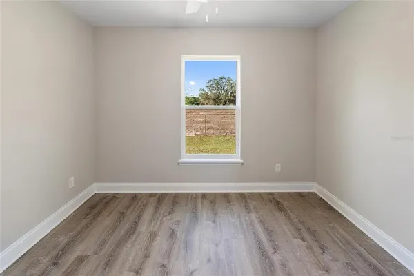 an empty room with a window