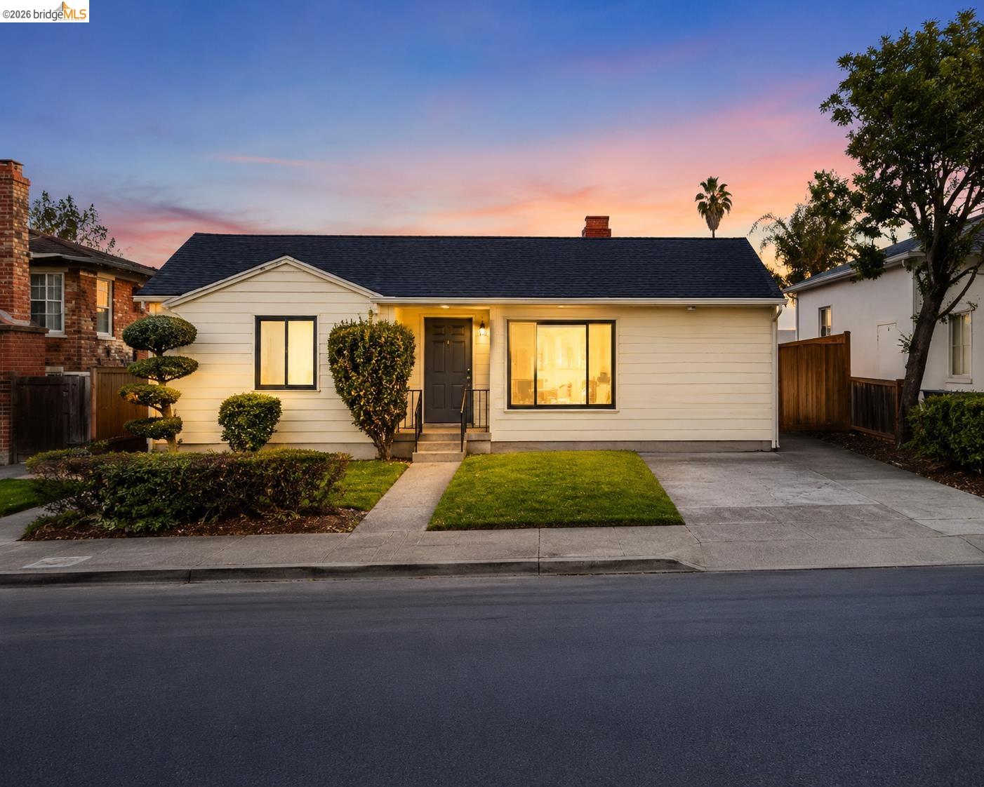 810 Pierce Street Albany, CA 94706 - Photo 1 of 25 Single-story residence featuring light-colored siding and a dark shingle roof