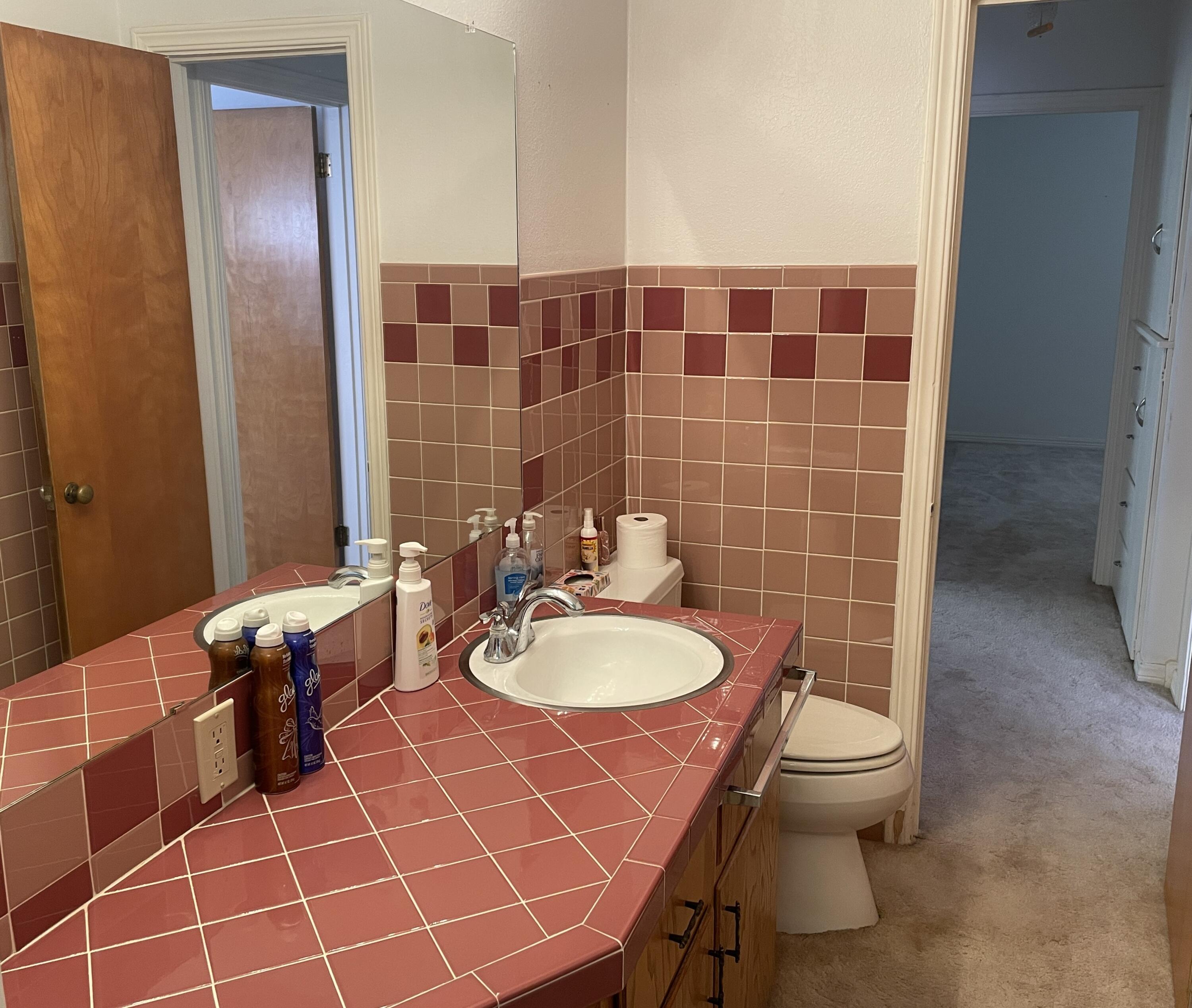 817 North 16th Street Lamesa, TX 79331 - Photo 11 of 12 a bathroom with a sink toilet and mirror