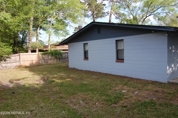 a backyard of a house