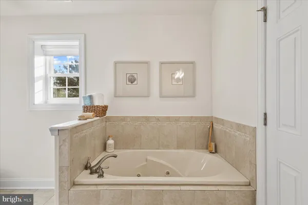 a bathroom with a tub