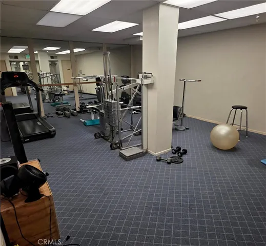 a room with gym equipment