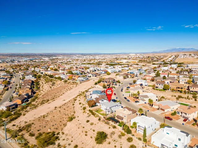 an aerial view of a house
