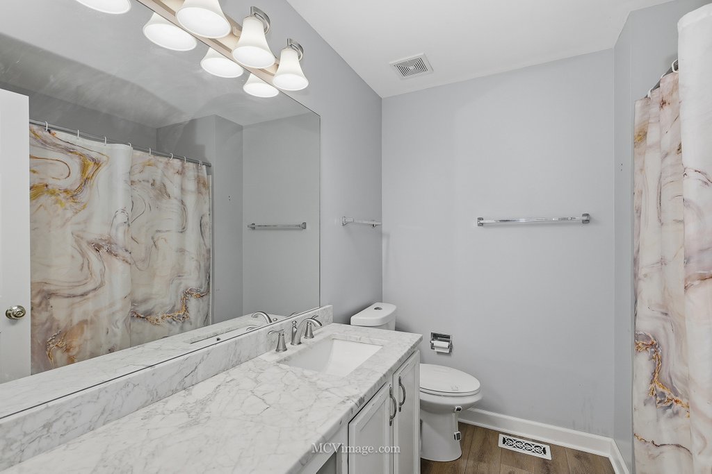 2460 Golf Ridge Circle, Unit 2460 Naperville, IL 60563 - Photo 18 of 25 a bathroom with a granite countertop sink a toilet and a shower