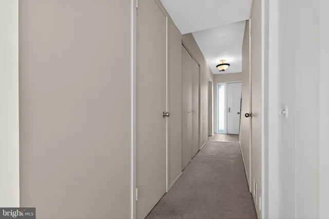 a view of a hallway with a elevator