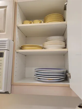 a view of a closet with storage