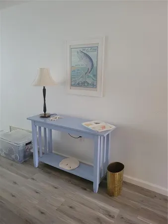 a view of entryway with wooden floor