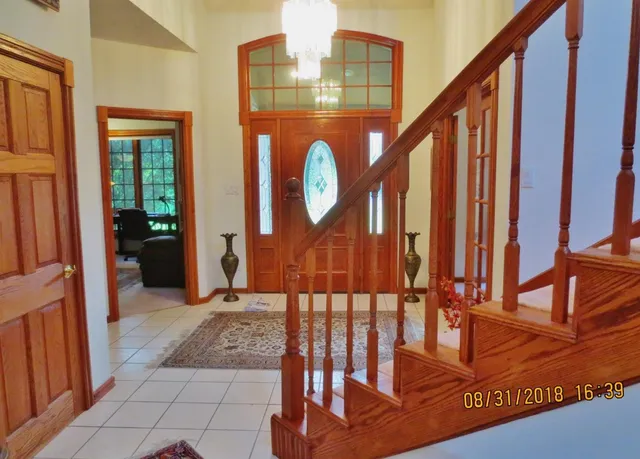 a view of a deck with a chair