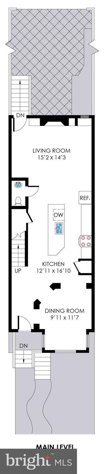 405 K Street Northeast Washington, DC 20002 - Photo 56 of 58 Main level floor plan