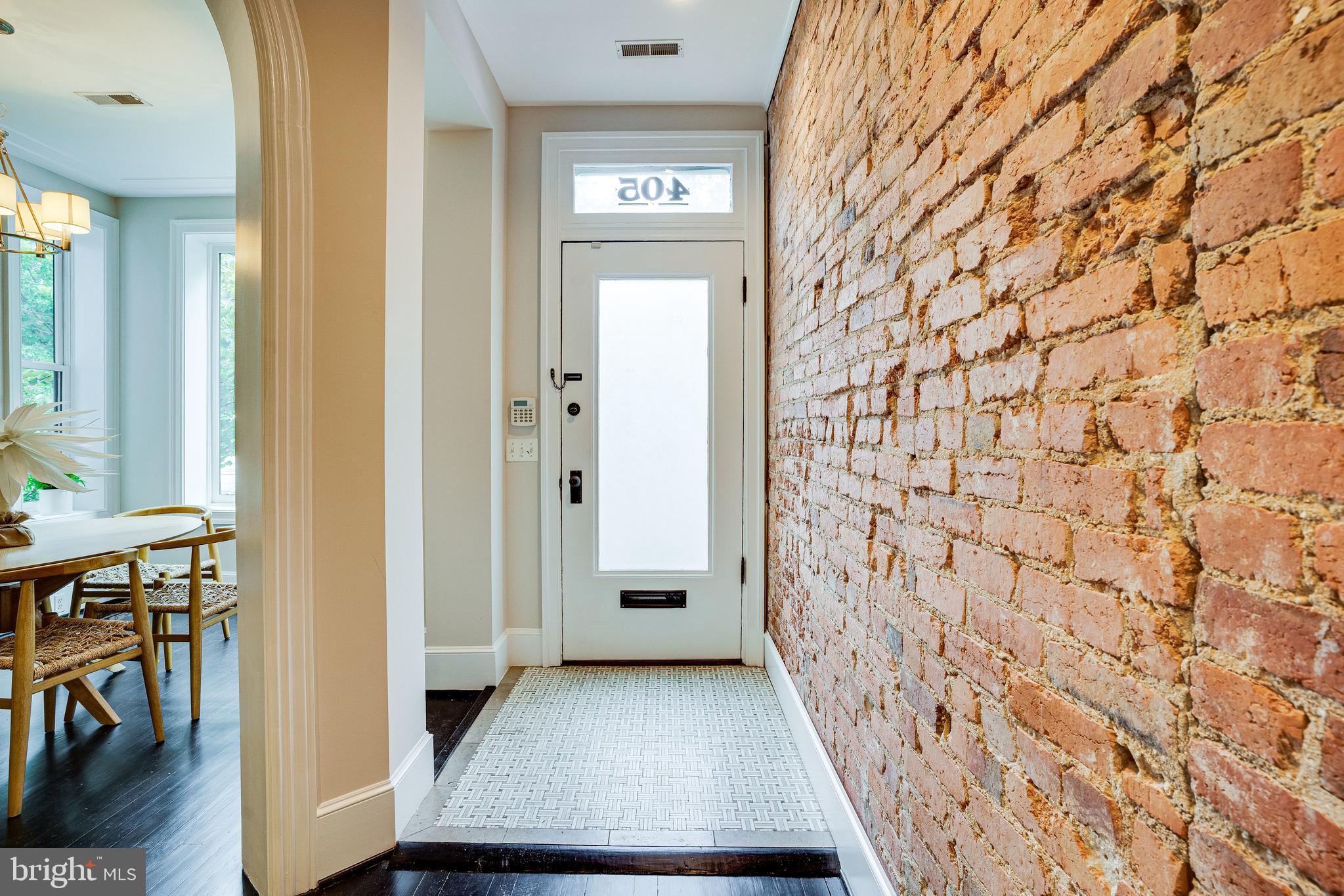 405 K Street Northeast Washington, DC 20002 - Photo 5 of 58 Basketweave tile floor, historic transom numbers