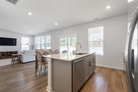 a bathroom with a shower and toilet