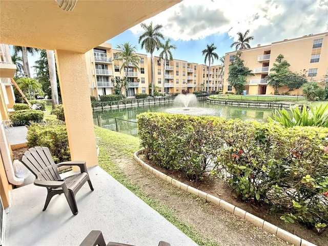 a building outdoor space with patio furniture