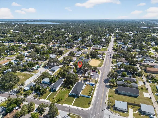 an aerial view of a city