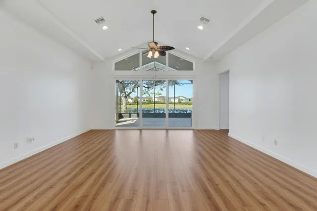 a large kitchen with cabinets