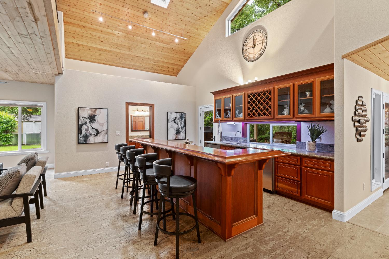 7396 Callison Road Penryn, CA 95663 - Photo 25 of 99 Mahogany bar with kegerator, wine cooler, and ice maker.