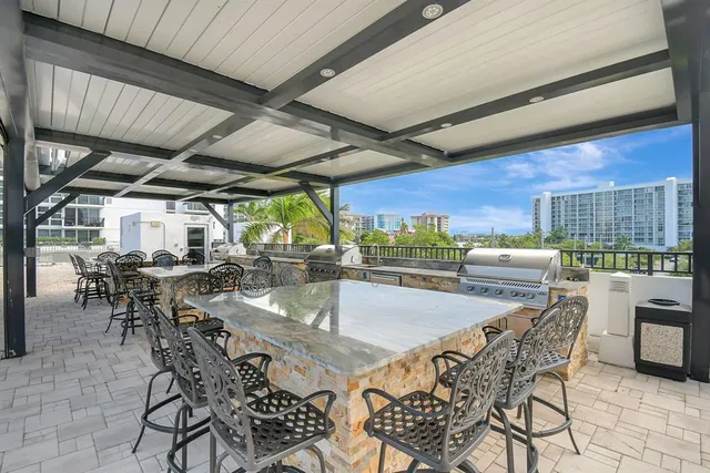 a view of a swimming pool and outdoor space
