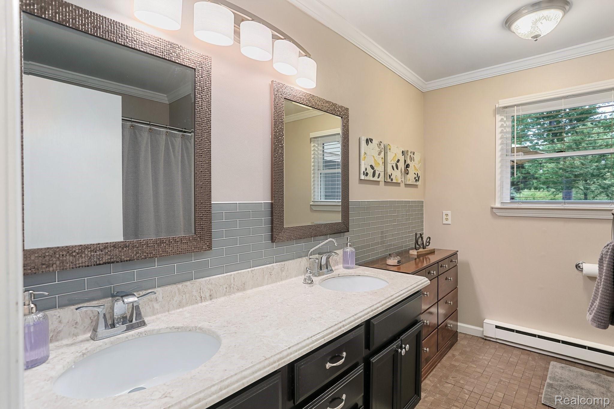4721 Rochester Road Dryden, MI 48428 - Photo 16 of 33 Main bathroom with dual sinks.