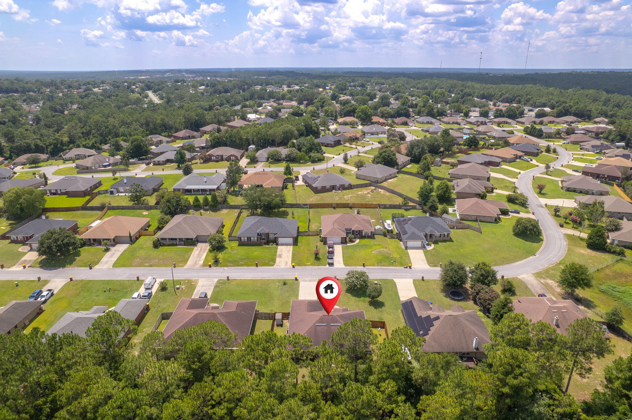 222 Raptor Drive Crestview, FL 32536 - Photo 68 of 70 an aerial view of residential house with an outdoor space and seating