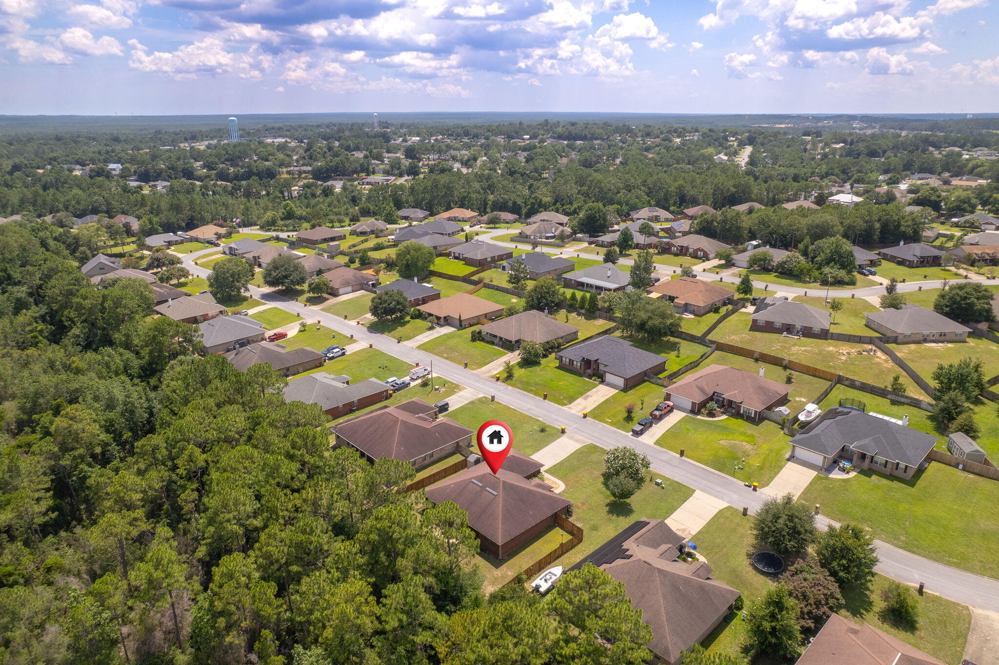 222 Raptor Drive Crestview, FL 32536 - Photo 69 of 70 an aerial view of residential houses with outdoor space