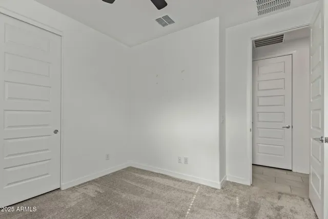 an empty room with closet