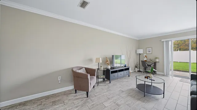 a view of a backyard with a garden