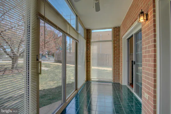 a view of a balcony from a room