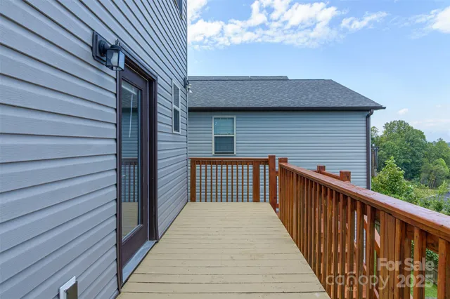 a view of a wooden deck