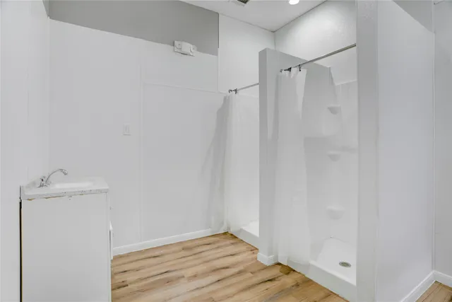 a view of bathroom with a shower