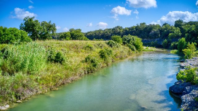 a view of a garden with lawn chairs