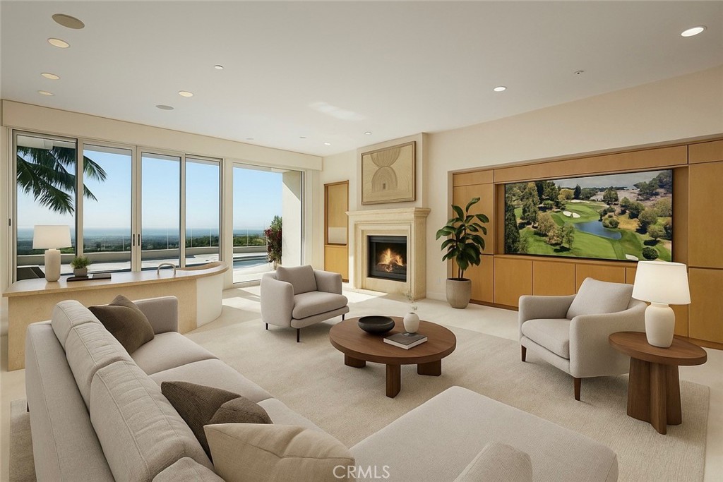3 Seashell Newport Coast, CA 92657 - Photo 30 of 36 a living room with furniture fireplace and a large window