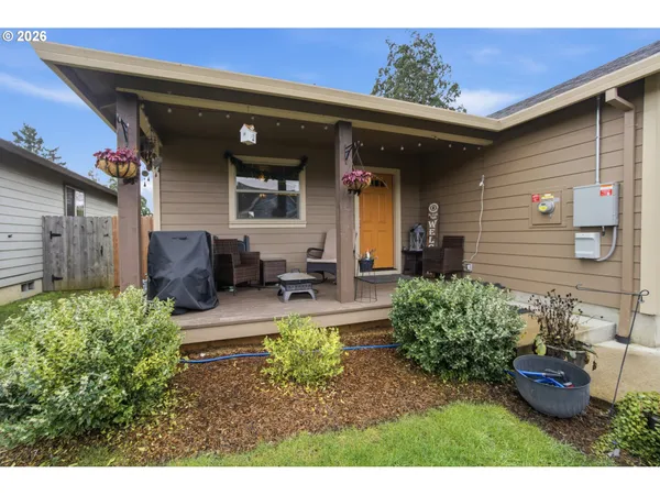 a house view with a outdoor space