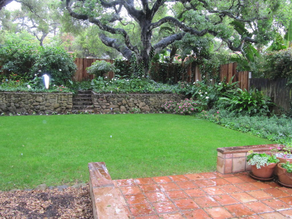2184 East Valley Road Montecito, CA 93108 - Photo 5 of 5 a view of a garden with potted plants and large trees