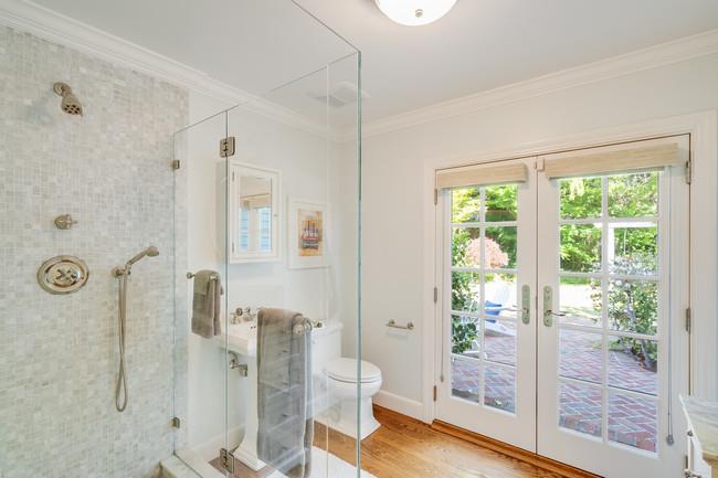 280 Ridgeway Road Woodside, CA 94062 - Photo 36 of 65 a bathroom with a glass shower door