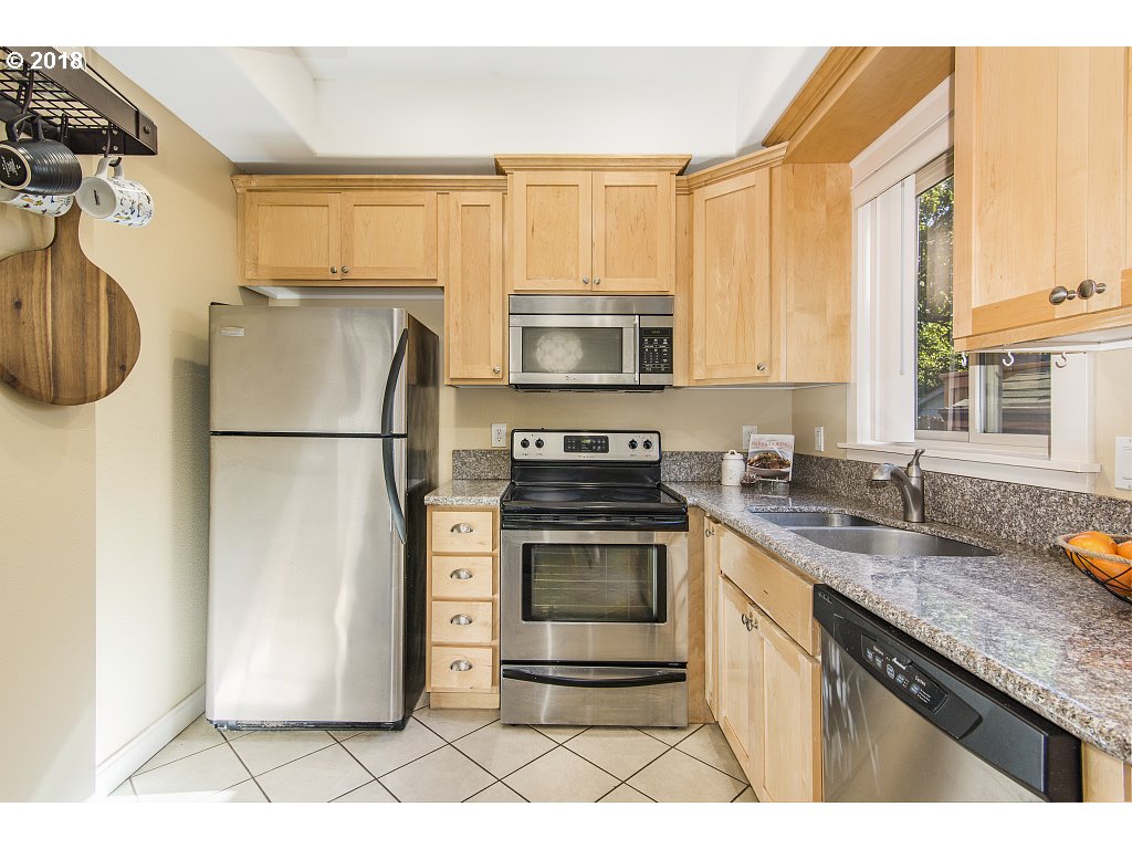 1126 Northeast 60th Avenue Portland, OR 97213 - Photo 13 of 25 a kitchen with a sink a stove and a refrigerator