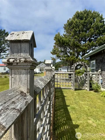 a view of a swimming pool with seating area