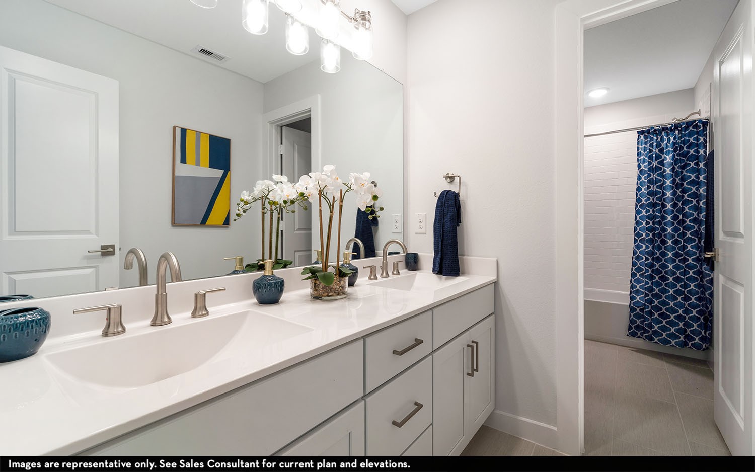 7910 Jasper Meadows Angleton, TX 77515 - Photo 30 of 31 a bathroom with a double vanity sink mirror and