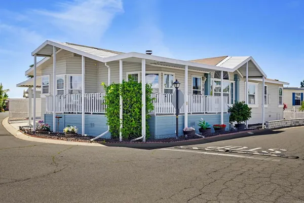 front view of a house with a outdoor space