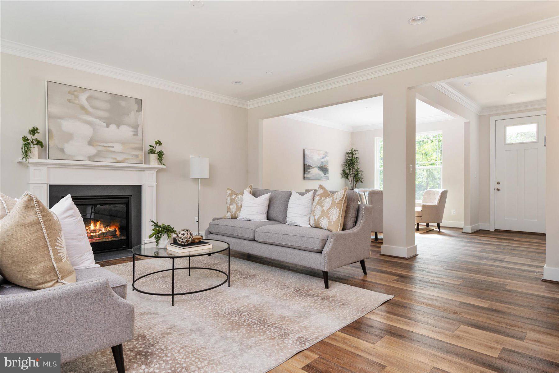 Family room with gas fireplace